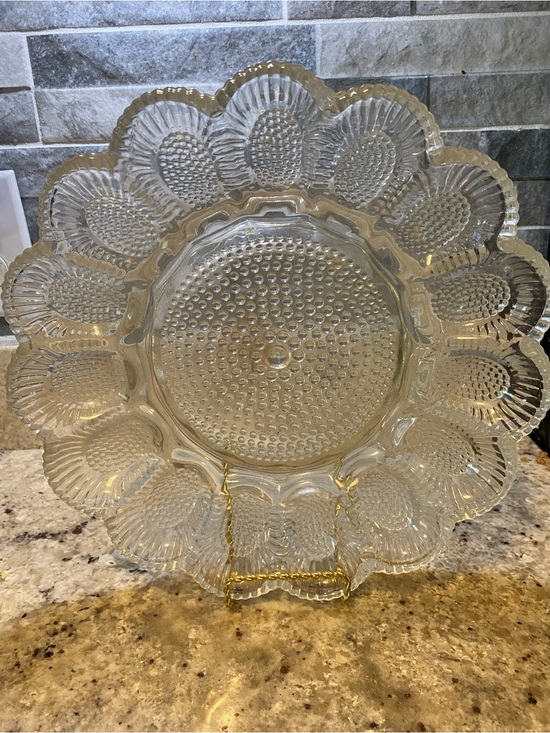 Other - Clear Glass Scalloped Serving Platter - Elegant Home Dining
